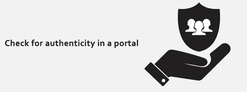 Check for authenticity in a portal