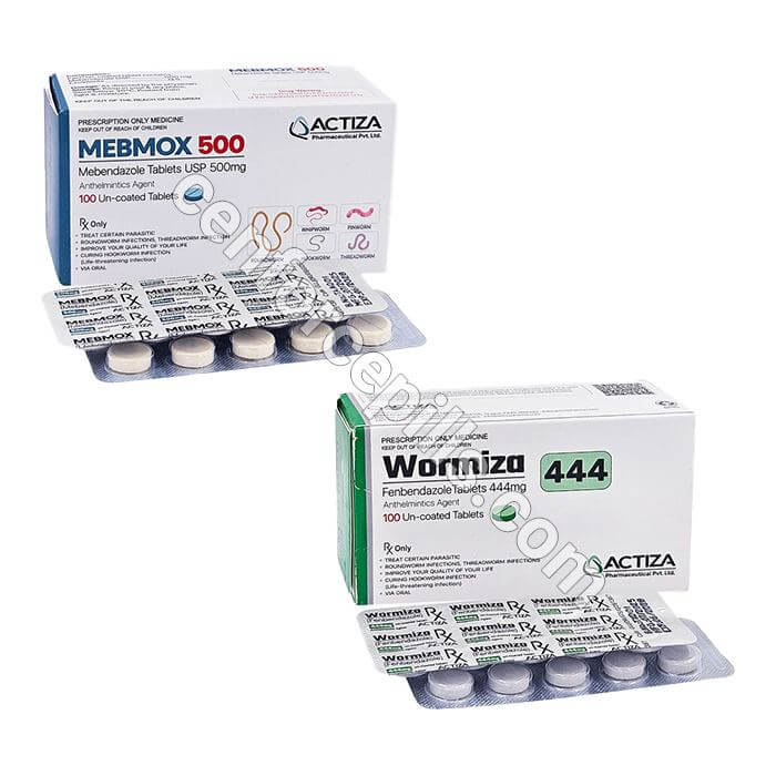 Ivercor 12 mg & Mebmox 500 mg & Wormiza 444 mg