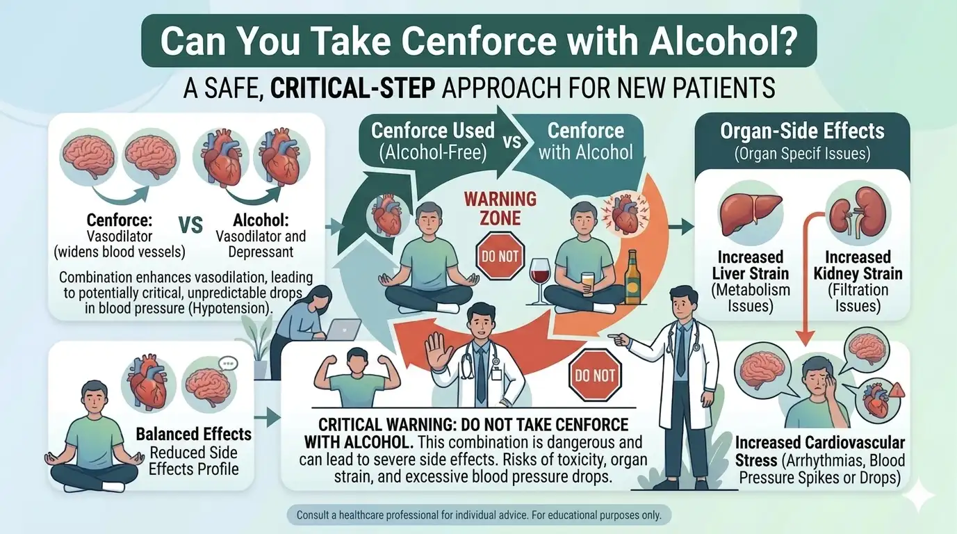 Cenforce alcohol interaction