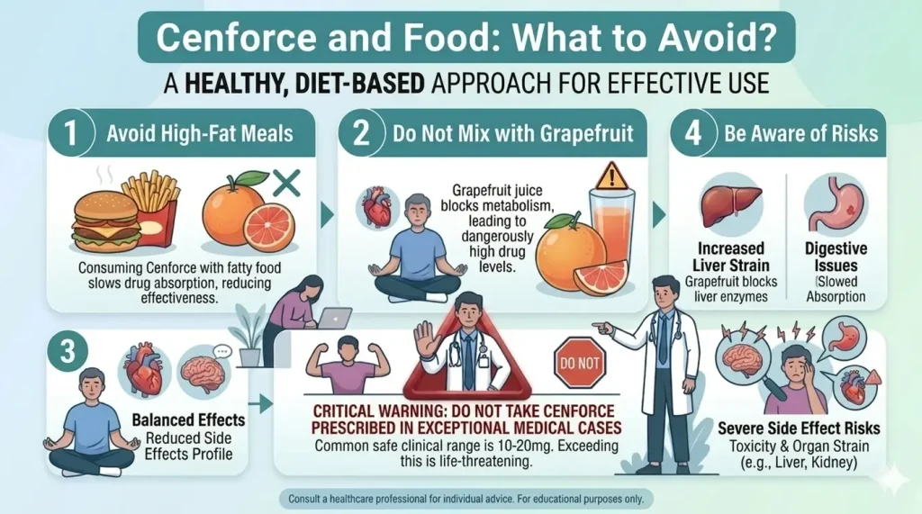 Cenforce food effects
