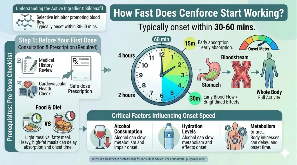 Cenforce onset time