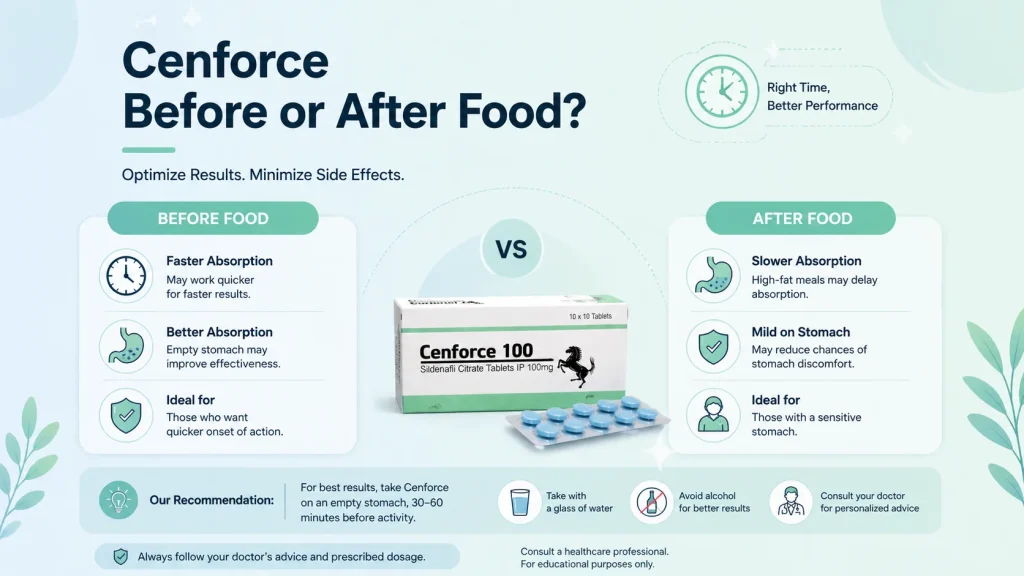 Cenforce food timing